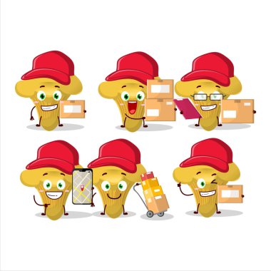 Chanterelle 'in kurye olarak çalıştığı çizgi film karakteri tasarımı. Vektör illüstrasyonu