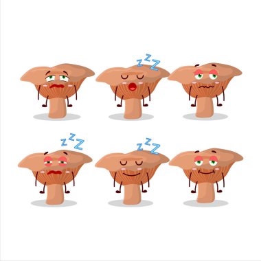 Uykulu suratlı çizgi film karakteri. Vektör illüstrasyonu