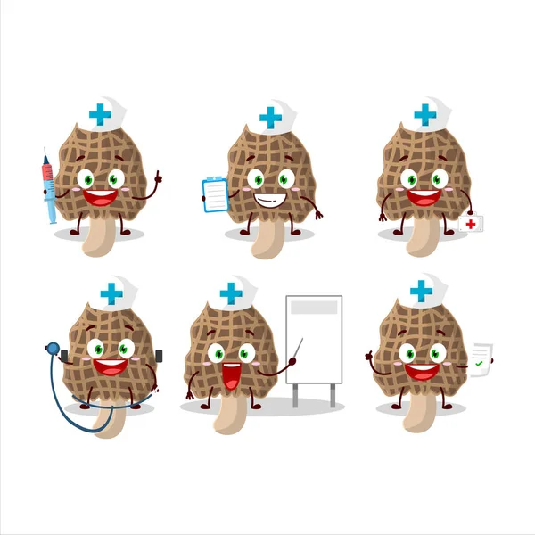 Médico Emoticon Profissão Com Personagem Desenho Animado Morel Ilustração Vetorial — Vetor de Stock