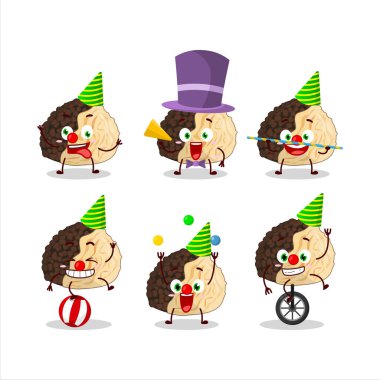 Çeşitli sirk şovları olan bir çizgi film karakteri. Vektör illüstrasyonu