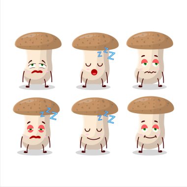 Uykulu yüzlü Shimeji çizgi film karakteri. Vektör illüstrasyonu