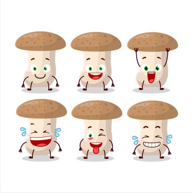 Shimeji 'nin gülen yüzlü çizgi film karakteri. Vektör illüstrasyonu