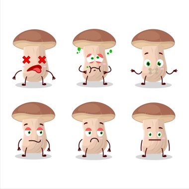 Kahverengi şapkalı, suratsız çizgi film karakteri. Vektör illüstrasyonu