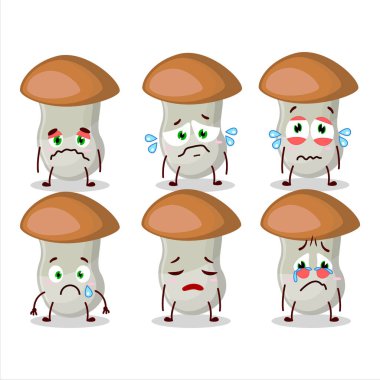 Hüzünlü ifadeli karakterli Aspen çizgi filmi. Vektör illüstrasyonu