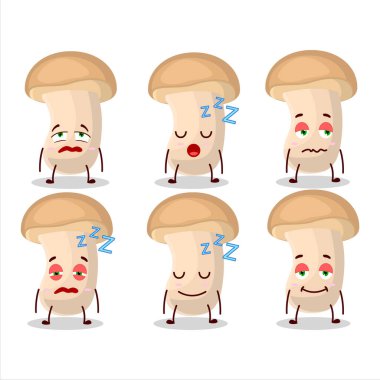 Uykulu ifadeli bir çizgi film karakteri. Vektör illüstrasyonu