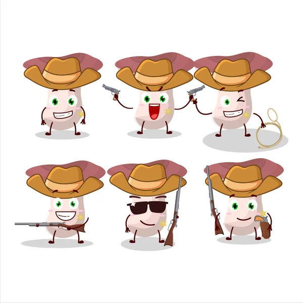Cool Cowboy Rassula Cartoon Character Cute Hat Vector Illustration — Stock Vector
