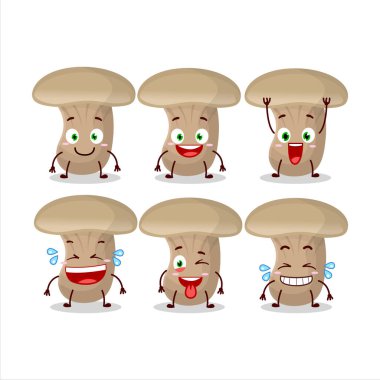 Gülen suratlı süt mantarının çizgi film karakteri. Vektör illüstrasyonu