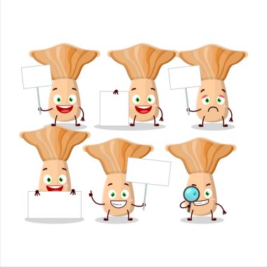 Lactarius karakterli karikatür bilgi panosu getir. Vektör illüstrasyonu