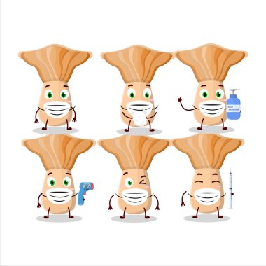 Laktarius çizgi film tasarım tarzının bir resmi salgın sırasında sağlıklı kalmaya devam ediyor. Vektör illüstrasyonu