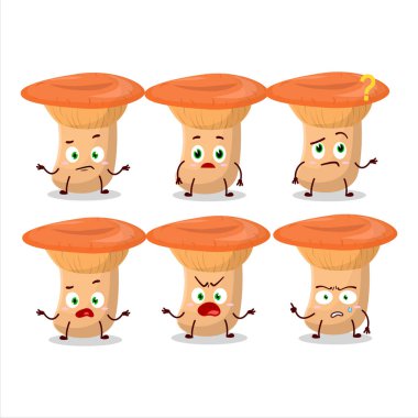 Safron milkcap 'ın çizgi film karakteri. Vektör illüstrasyonu