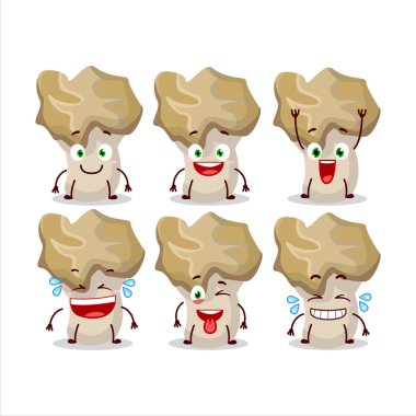 Gülen suratlı kirpi mantarının çizgi film karakteri. Vektör illüstrasyonu