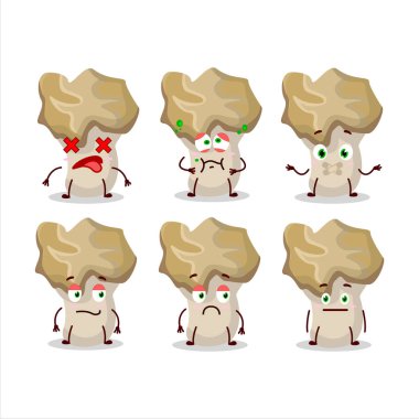 Kirpi mantarı suratsız çizgi film karakteri. Vektör illüstrasyonu