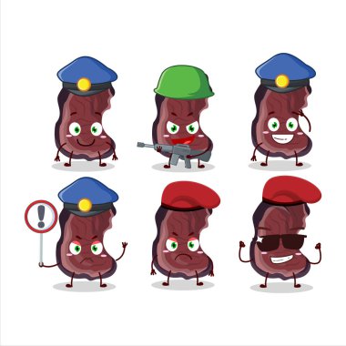 Jöle kulaklı maskot tasarımlı kendini işine adamış bir polis memuru. Vektör illüstrasyonu