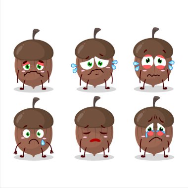 Hüzünlü ifadeli bir karikatür karakteri. Vektör illüstrasyonu