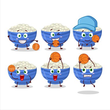 Basketbol atleti olarak yetenekli bir denizci çizgi film karakteri. Vektör illüstrasyonu