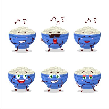 Donanma fasulyesi dansçısının müzikten hoşlanan çizgi film karakteri. Vektör illüstrasyonu