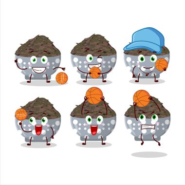 Basketbol atleti olarak koyu pirinç çizgi film karakteri. Vektör illüstrasyonu