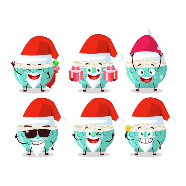 Emoticons Papai Noel Com Risotto Arroz Personagem Desenho Animado Ilustração — Vetor de Stock