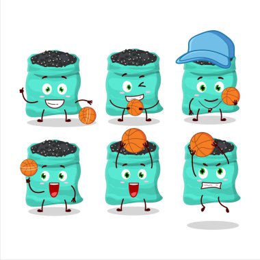 Basketbol atleti olarak yetenekli siyah kaplumbağa fasulyesi çizgi film karakteri. Vektör illüstrasyonu