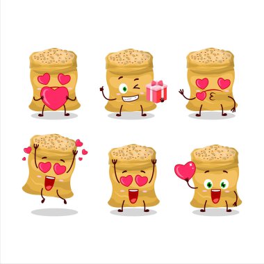 Soya fasulyesi çizgi film karakteri ve sevimli bir ifade. Vektör illüstrasyonu