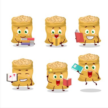 Komik bir kitap okuyan soya fasulyesi çizgi film karakteri konsepti. Vektör illüstrasyonu