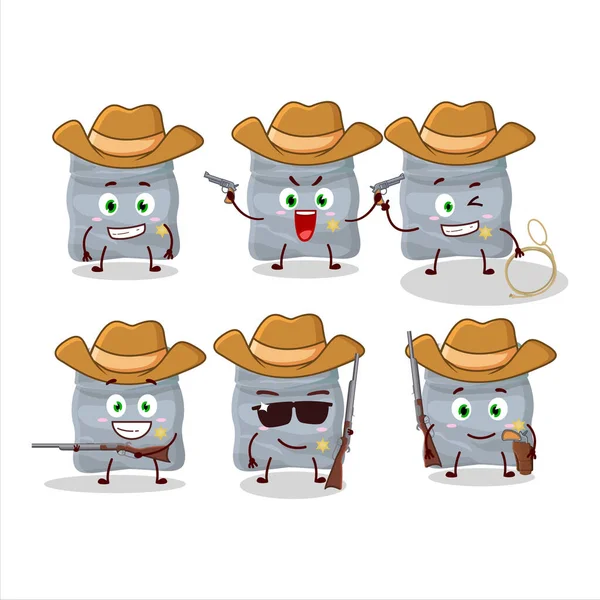 Cowboy Legal Feijão Branco Personagem Dos Desenhos Animados Com Chapéu — Vetor de Stock