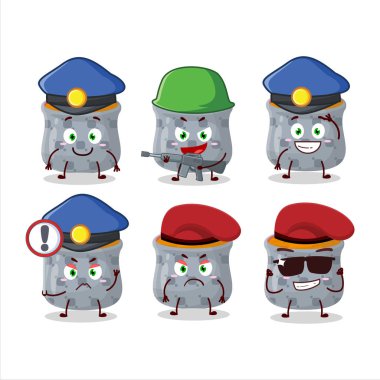 Zerdeçal maskotu tasarım tarzında kendini işine adamış bir polis memuru. Vektör illüstrasyonu