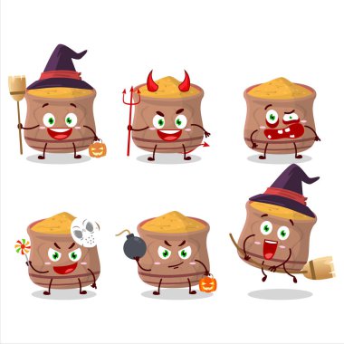 Cadılar Bayramı yüz ifadeleri ve karikatür karakteri 