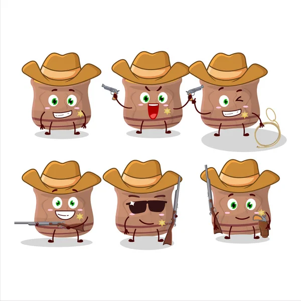 Cool Cowboy Curcuma Personaje Dibujos Animados Con Lindo Sombrero Ilustración — Archivo Imágenes Vectoriales