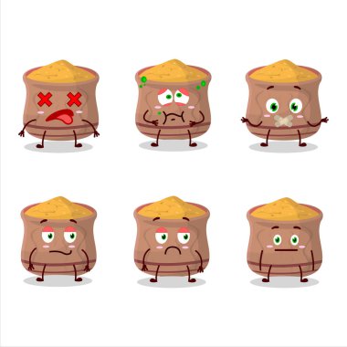 İfadesiz Curcuma çizgi filmi karakteri. Vektör illüstrasyonu