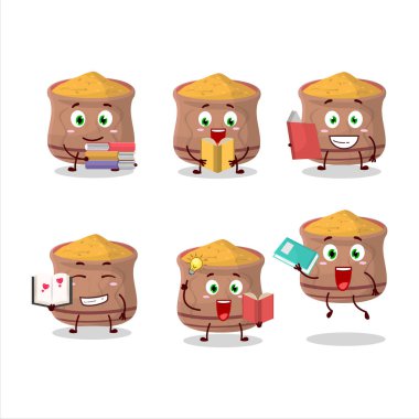 Curcuma çizgi film karakteri konsepti komik bir kitap okuyor. Vektör illüstrasyonu