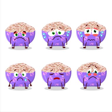 Üzgün suratlı Rose Matta Rice çizgi film karakteri. Vektör illüstrasyonu