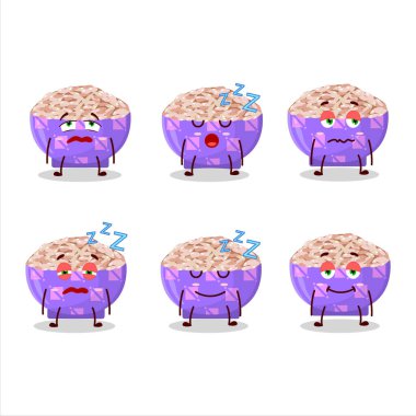 Uykulu suratlı Rose Matta Rice çizgi film karakteri. Vektör illüstrasyonu