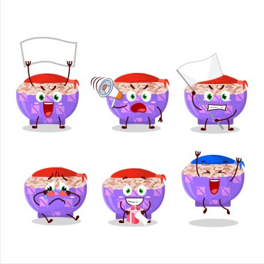 Çekici bir destekçi olarak Rose Matta Rice karakterinin maskot tasarım stili. Vektör illüstrasyonu