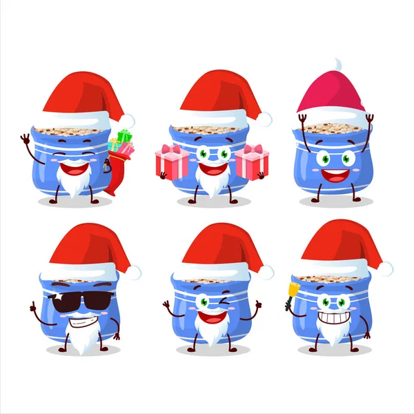 Emoticones Santa Claus Con Personaje Dibujos Animados Semillas Sésamo Ilustración — Vector de stock