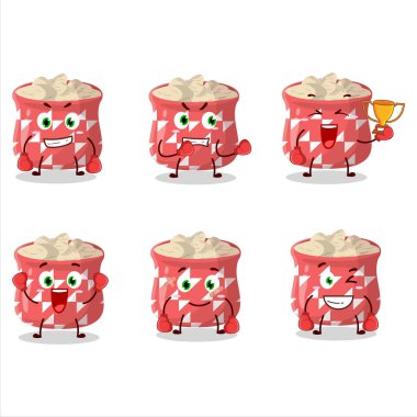 Sportif kurutulmuş zencefilli boks sporu çizgi film maskotu tasarımı. Vektör illüstrasyonu