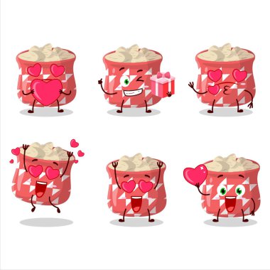 Kurutulmuş zencefilli çizgi film karakteri ve sevimli bir aşk ifadesi. Vektör illüstrasyonu