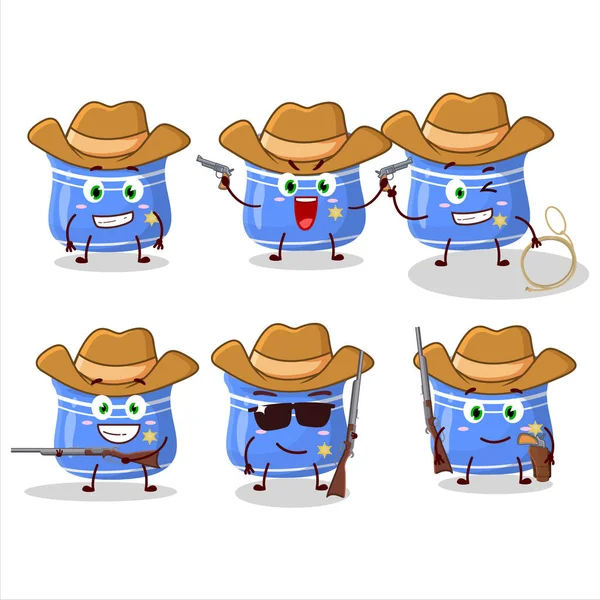 Cowboy Legal Sementes Gergelim Personagem Desenho Animado Com Chapéu Bonito — Vetor de Stock