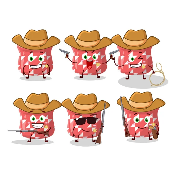 Cowboy Fresco Secado Personagem Desenho Animado Gengibre Com Chapéu Bonito — Vetor de Stock