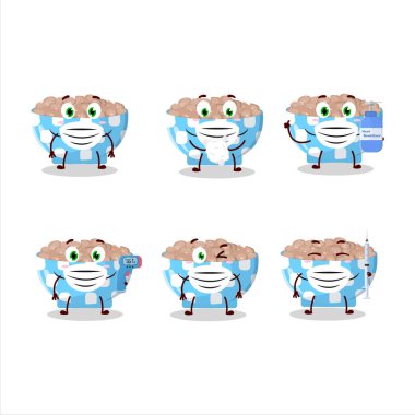 Pinto fasulyesi karikatür tasarımı salgın sırasında sağlıklı kalmaya devam ediyor. Vektör illüstrasyonu