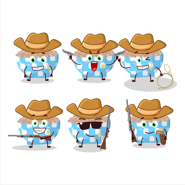 Cool Cowboy Pinto Beans Cartoon Character Cute Hat Vector Illustration — Stock Vector