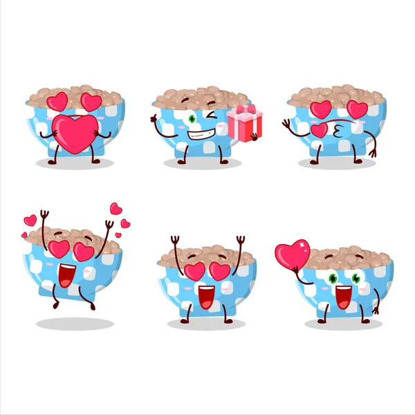 Pinto Bonen Stripfiguur Met Liefde Schattige Emoticon Vectorillustratie — Stockvector