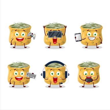 Rosemary çizgi film karakteri çeşitli şirin ifadelerle oyunlar oynuyor. Vektör illüstrasyonu