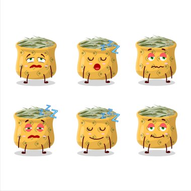 Uykulu ifadeli biberiyenin çizgi film karakteri. Vektör illüstrasyonu