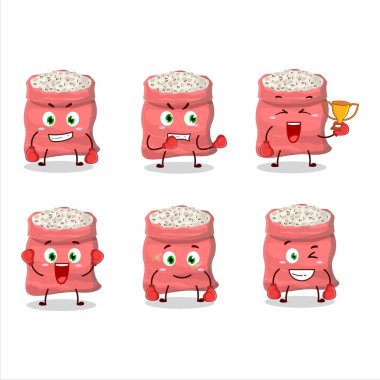 Sportif, siyah gözlü bezelye boks sporu çizgi film maskotu tasarımı. Vektör illüstrasyonu