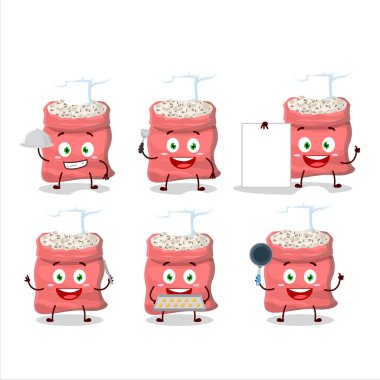 Değişik şef ifadeleri olan siyah bezelyeli çizgi film karakteri. Vektör illüstrasyonu