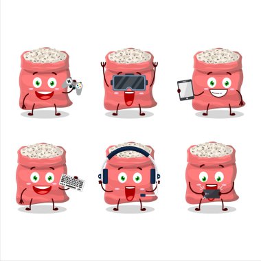 Siyah gözlü bezelye çizgi film karakteri çeşitli şirin ifadelerle oyunlar oynuyor. Vektör illüstrasyonu