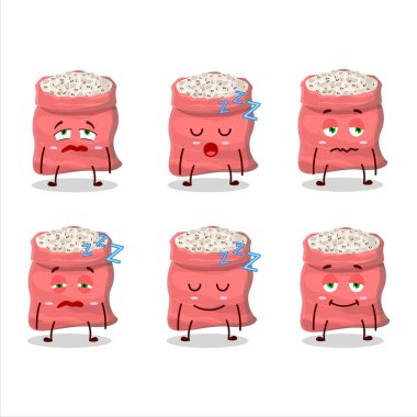 Uykulu suratlı siyah bezelyeli çizgi film karakteri. Vektör illüstrasyonu