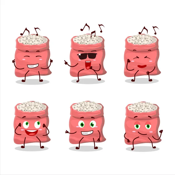 Müzikten hoşlanan siyah gözlü bezelye dansçısı çizgi film karakteri. Vektör illüstrasyonu