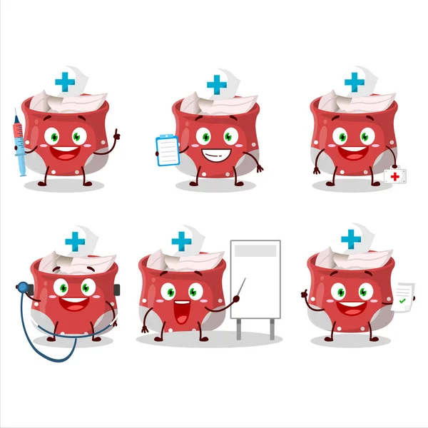 Medico Emoticon Professione Con Alloro Personaggio Cartone Animato Foglia Illustrazione — Vettoriale Stock